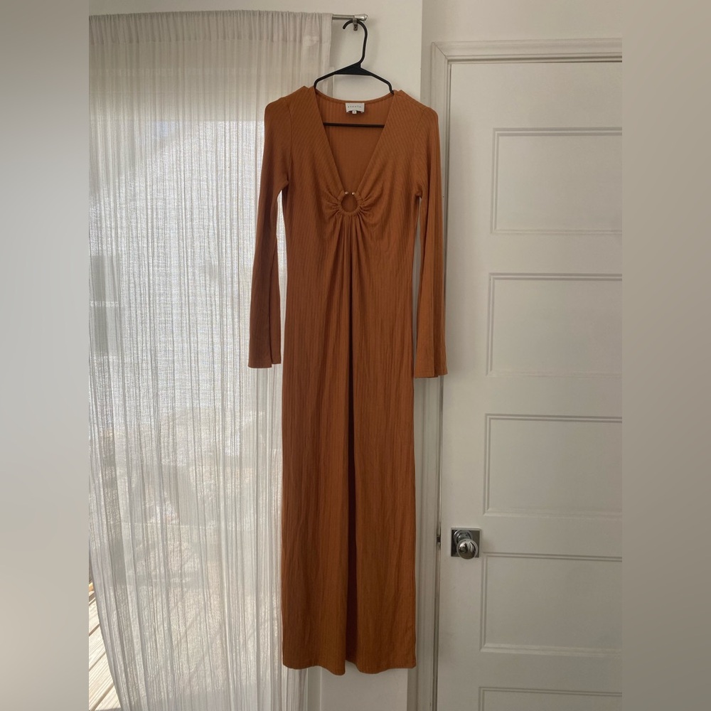 Steele. Burnt orange dress